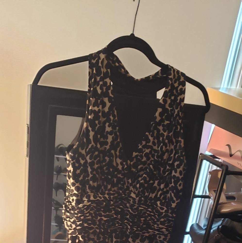 Tan and black dress